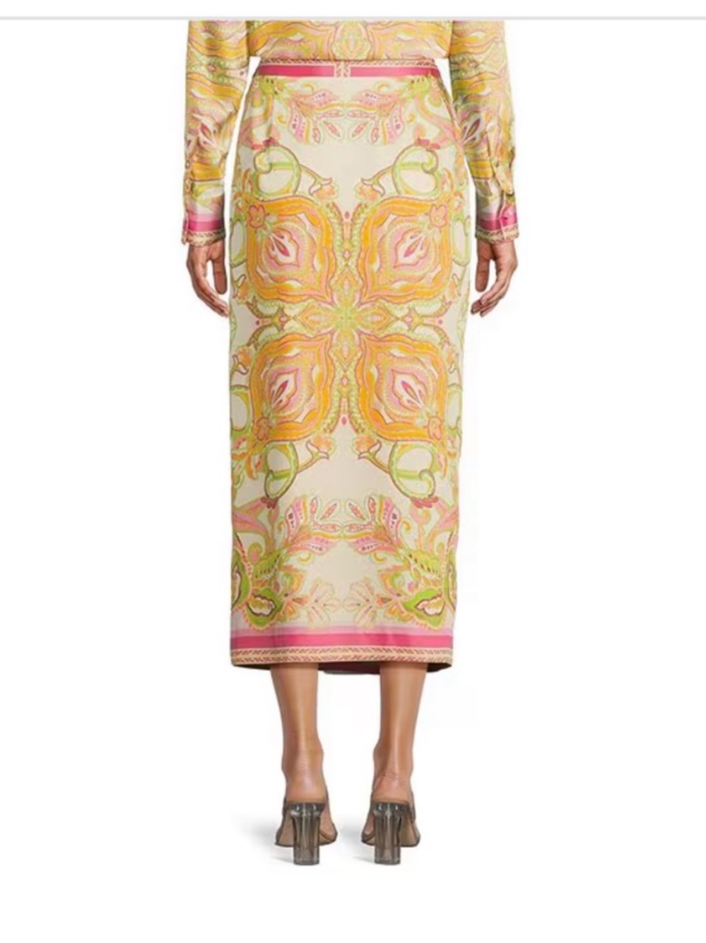 NWT Antonio Melani Clio Satin Printed Wrap Coordinating Skirt - Picture 6 of 7